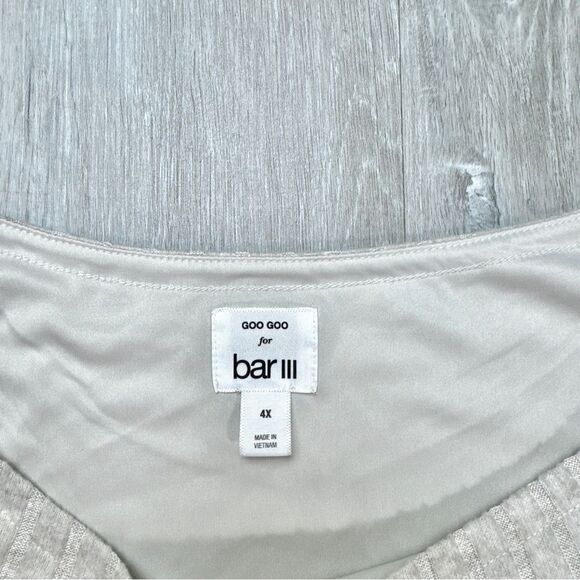 Bar III Women's Plus Size White Off the Shoulder Long Sleeve Sweater Dress 4X - Picture 5 of 7